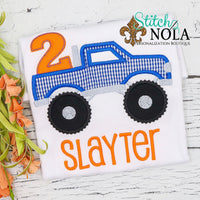 Personalized Birthday Monster Truck Appliqué Shirt