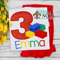 Personalized Birthday Block Appliqué Shirt
