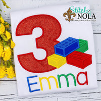 Personalized Birthday Block Appliqué Shirt