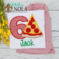 Personalized Birthday Pizza Appliqué Shirt