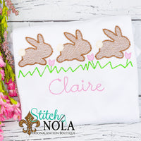 Personalized Hopping Easter Bunnies Sketch Shirt