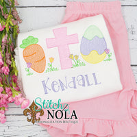 Personalized Easter Cross Carrot & Egg Sketch Shirt