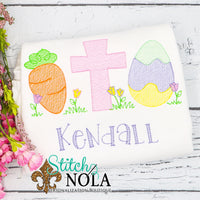 Personalized Easter Cross Carrot & Egg Sketch Shirt