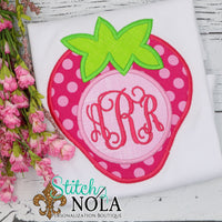 Personalized Strawberry Monogram Applique Shirt