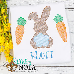 Personalized Easter Bunny & Carrots Sketch Shirt