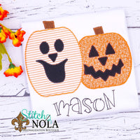 Personalized Halloween Pumpkin Duo Appliqué Shirt