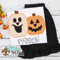 Personalized Halloween Pumpkin Duo Appliqué Shirt
