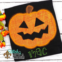 Personalized Halloween Pumpkin Applique Colored Garment