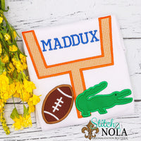 Personalized Football Goal Post Applique Shirt