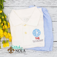 Personalized Big Bro with Monogram Collared Shirt