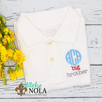 Personalized Big Bro with Monogram Collared Shirt