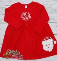 Personalized Santa Appliqué on Colored Garment