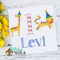 Personalized Birthday Zoo Animals Sketch Shirt