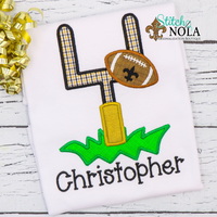 Personalized Football Field Goal in Grass Applique Shirt