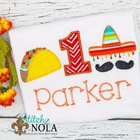 Personalized Birthday Mexican Fiesta Trio Appliqué Shirt