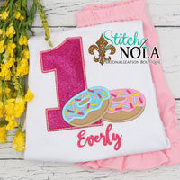 Personalized Birthday Donut Appliqué Shirt