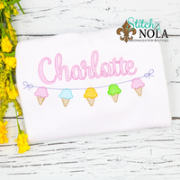 Personalized Ice Cream Banner Sketch Shirt