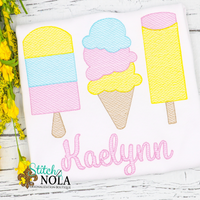 Personalized Ice Cream Trio Sketch Shirt