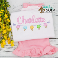 Personalized Ice Cream Banner Sketch Shirt