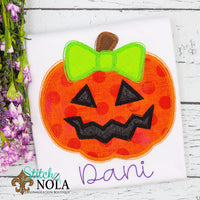 Personalized Halloween Pumpkin Jack-o-lantern Appliqué Shirt