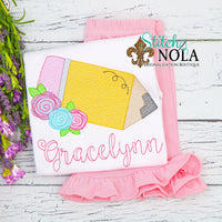 Personalized Back to School Floral Pencil Sketch Shirt