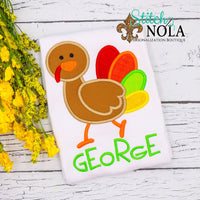 Personalized Walking Turkey Applique Shirt