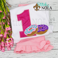Personalized Birthday Donut Appliqué Shirt