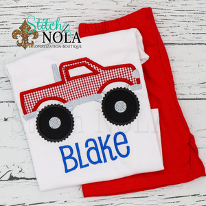 Personalized Birthday Monster Truck Appliqué Shirt