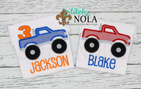 Personalized Birthday Monster Truck Appliqué Shirt