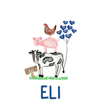 Be Mine Farm Animals with Heart Balloons Printed Shirt