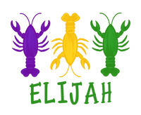 Mardi Gras Crawfish Trio Printed Shirt