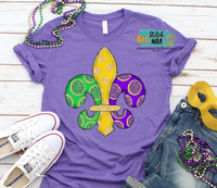 Mardi Gras Fleur de Lis Printed Tee