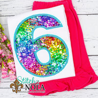 Personalized Birthday Flip Sequin Applique Shirt