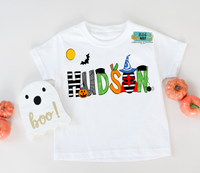 Halloween Name Alpha Printed Shirt