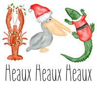 Louisiana Christmas Trio - Heaux Heaux Heaux Printed Shirt