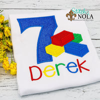 Personalized Birthday Block Appliqué Shirt
