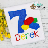 Personalized Birthday Block Appliqué Shirt
