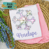 Personalized Snowflake Flip Sequin Applique Shirt