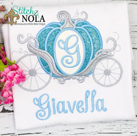 Personalized Pumpkin Magical Carriage Applique Shirt