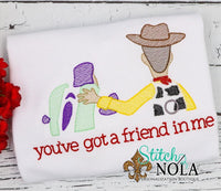 Personalized Cowboy And Space Ranger Friend Sketch Shirt