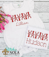 Personalized Crawfish Bunch Sketch Shirt