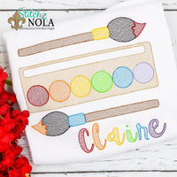 Personalized Back to School Paint with Paint Brush Sketch Shirt