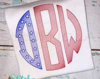 Personalized Patriotic Flag Circle Monogram Sketch Shirt