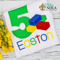 Personalized Birthday Block Appliqué Shirt