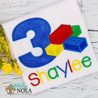 Personalized Birthday Block Appliqué Shirt