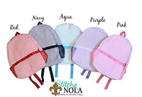 Personalized Seersucker Backpack with Lab Applique, Seersucker Diaper Bag, Seersucker School Bag, Seersucker Bag, Diaper Bag, School Bag, Book