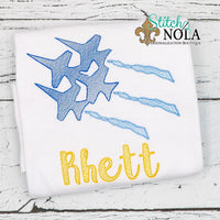 Personalized Jets Sketch Embroidery, Blue Angels, Navy Blue Angels Sketch Shirt