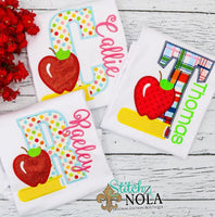 Personalized Back to School Apple Alpha Applique Shirt