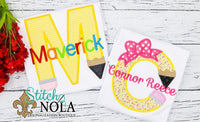 Personalized Back to School Pencil Alpha Applique Shirt