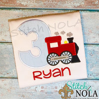 Personalized Birthday Train Appliqué